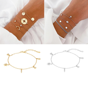 สร้อยข้อมือเงินแท้ S925 ชุบทอง 18k ดีไซน์ดาวเรขาคณิต ประดับเพชร แฟชั่นสุดฮิต - Product Image 5