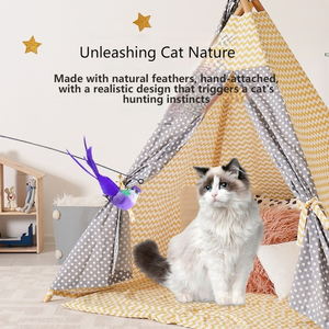 Interaktives Katzenspielzeug mit Metallglocke, Vogelimitation und Teaser-Stab für Kätzchen - Product Image 5