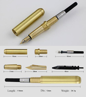 Kit de stylo-plume rechargeable DIY conceptuel de dernière génération JR W002 - Raccords en laiton et cuivre, pointes en acier inoxydable, pointe en iridium, naturel