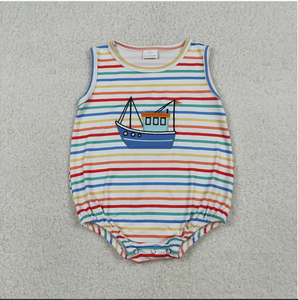 ชุดรอมเปอร์เด็กผู้ชายลายปักลายเรือ SR3733 สำหรับฤดูร้อน - Product Image 3