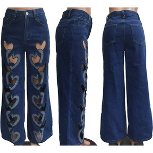 Women's New Hollow Embroidery Love Stretch Personalized <b>Jeans</b> Fashion - Product Image 5