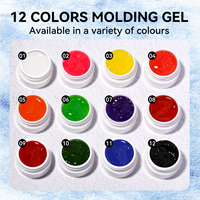 HONEY GIRL 12 Couleurs Gel Semi-Solide pour Nail Art, Poudre Effet Miroir, sans Résidu, pour Moulage, Sculpture, Gravure et Finition, Soak Off