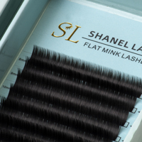 Haute qualité J B C D 0.15 .20 .25 classique plat cils individuels marque privée personnalisé 12 16 lignes plateau pointe fendue ellipse plat cils