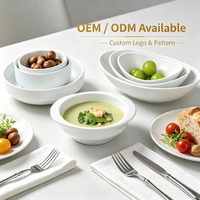 Bol à salade en céramique blanc écologique, vente en gros, vaisselle minimaliste en porcelaine, bol multi-tailles, boîte cadeau, vaisselle personnalisée