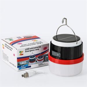 Lampe LED solaire USB pour le camping, rechargeable, pliable, rétractable, écologique, étanche IP65, à intensité variable, 50W, ABS+PP - Product Image 1