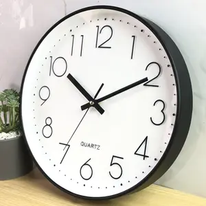 대형 3D 벽시계 현대적인 디자인 거실 침실 홈 장식 시계 에 대한 입체 숫자와 사일런트 석영 시계