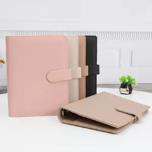 Best Selling Custom Available A5 Pebble Leather 6-Ring Budget Binder Planner with 4-Envelope Inserts for 100-Day Challenge