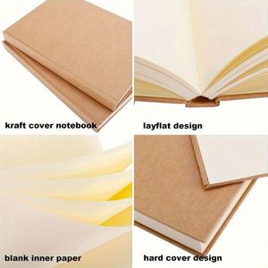 Custom A5 Kraft Paper Thread Sewing Bound 80 Sheets Hardcover Office Notebook Supplies - Product Image 4