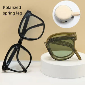 New Folding Summer Trendy Polarized Sunglasses with UV Protection and Sunshade Small <b>Frame</b> for Men and Women - Product Image 1