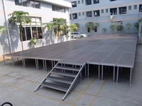 Plateforme de scène modulaire portable en aluminium Mingkai pour extérieur, charge lourde, pieds réglables, installation rapide, montage facile pour les concerts