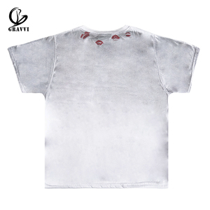 <span class=keywords><strong>T</strong></span>ùy chỉnh cổ điển rửa Nụ Hôn in <span class=keywords><strong>t</strong></span>úi <span class=keywords><strong>t</strong></span> Áo sơ mi thời trang dạo phố quá khổ lỏng phù hợp với unisex Heavyweight bông TEE OEM ODM - Product Image 4