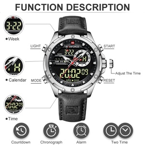 Montres NAVIFORCE pour hommes, mode sport, chronographe, alarme, montre-bracelet étanche, quartz, grande montre numérique pour homme - Product Image 2