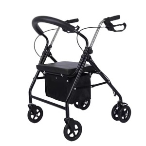 Health Home Care Medical Easy-folding Rollator Walker for Seniors Rehabilitation Training Mobility Aids with Seat - Product Image 1