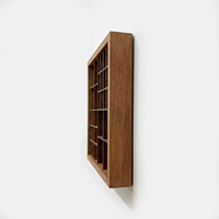 Étagère murale en bois en promotion, vitrine en bois brûlé, boîte de présentation en bois pour objets de collection