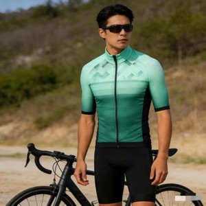Maillot de cyclisme Zede vert été léger, respirant, séchage rapide, col montant, coupe-vent pour événements de cyclisme sur route et VTT - Product Image 5