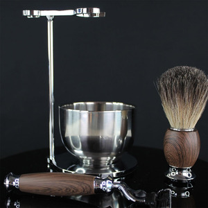 Wholesale Stainless Steel Shaving <b>Set</b> New Men Beard Shaving Kit Double <b>Razor</b> Wet Honey Removal Products Hair Brush Customizable - Product Image 6