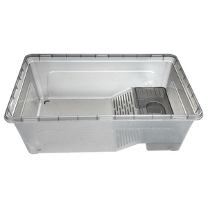 Terrario para Tortugas con Plataforma para Tomar el Sol, Rectangular, Material PP, Duradero, Hábitat para Reptiles - Product Image 1