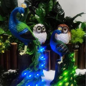 Экологически чистый Павлин на солнечной батарее орнамент из искусственной смолы для домашнего сада украшения балкона - Product Image 4
