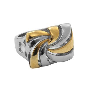 European American Style <b>Titanium</b> Steel Rotating Hollow <b>Ring</b> Geometric Retro Punk Two Tone Unisex Jewelry Gift 290115 - Product Image 5