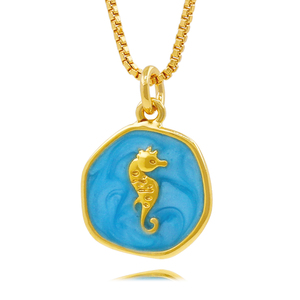 Collar con Colgante de Moneda Chapado en Oro de 18K al por Mayor, Dijes Redondos de Estrellas, Luna, Abeja y Cruz de Esmalte Colorido, Joyería de <span class=keywords><strong>Moda</strong></span> para Mujer - Product Image 4