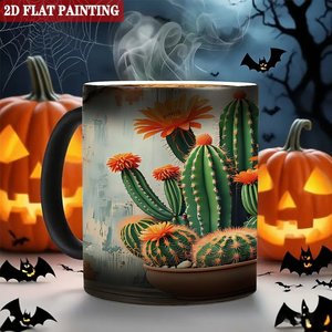 Mug en céramique noire givrée 11oz, sensible à la chaleur, changeant de couleur, pour latte et cappuccino - Product Image 6