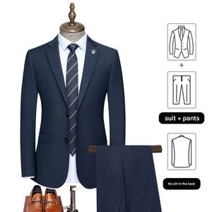 Abito <span class=keywords><strong>da</strong></span> Sposo Elegante su Misura in Due Pezzi, Stile Classico con Bottoni, Tessuto Lungo Adatto per Cerimonie Formali e Matrimoni - Product Image 2