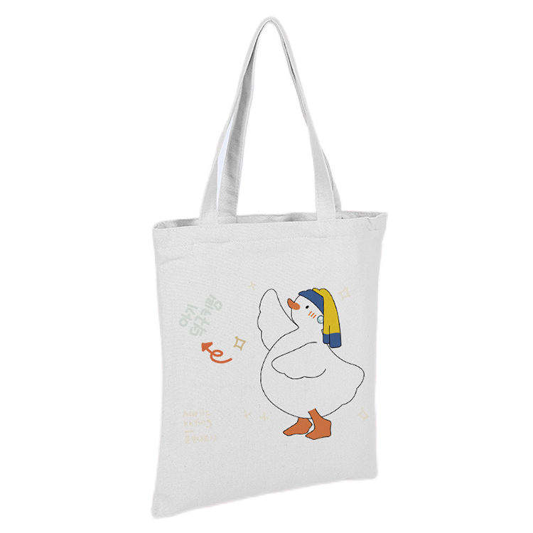 Custom printed cartoon pattern wholesale heavy canvas cotton tote bags shopping