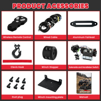 Treuil électrique ATV XQ E-type noir 6000lbs WD01-6000ES, corde synthétique en nylon