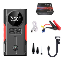 Démarreur portable 6-en-1 : Booster de batterie de voiture, chargeur Power Bank, batterie au lithium, gonfleur de pneus, lampe, rapide 2000A