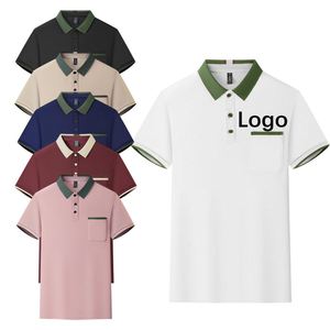 Camisa Personalizada con Logotipo, 190g, 100% Poliéster Antiarrugas para Hombre, Cuello en Contraste, Manga Corta, Tela Satinada, Estampado a Color, Golf - Product Image 1