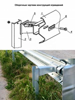 Barrière de sécurité routière à trois poutres RAL-RG 620 en acier galvanisé à chaud avec haute capacité de retenue pour autoroute