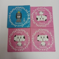 Serviettes en papier écologiques SP566, motif animal délicat, dorure à chaud, pour dîner et fête, personnalisables