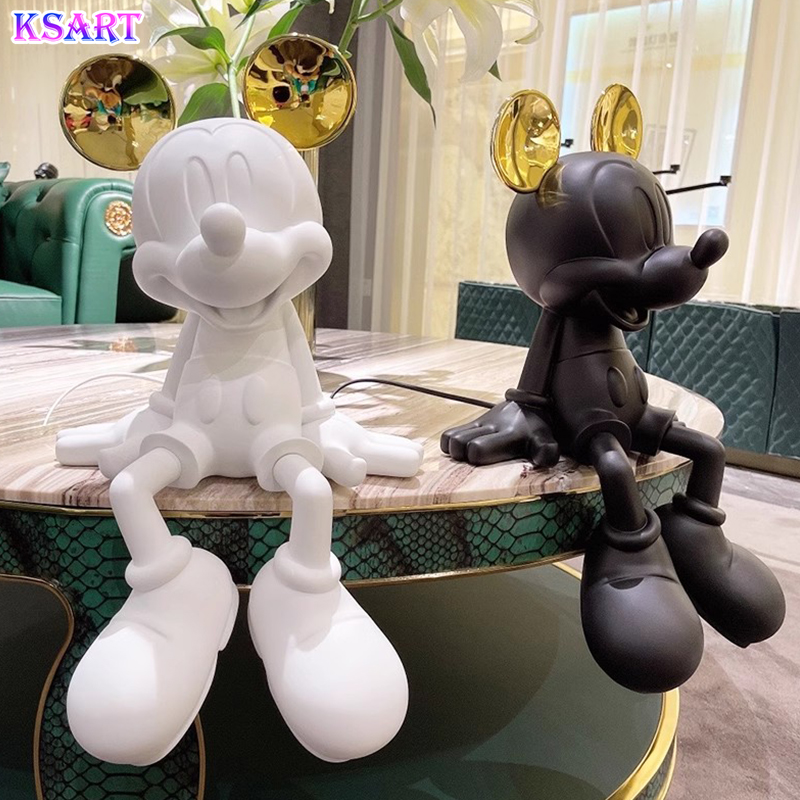 Life-Size Fiberglass Mickey and Minnie Mouse Sculpture – Colorful