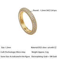 Vollbesetzter Eternity-Ring 18K Vergoldet 5A CZ 241 Stück Mikro-Einlage Stapelbarer Ehering Geschenk für Frauen Brautschmuck
