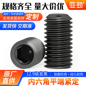 Yajin Flat End Set <b>Screw</b> DIN913 GB77 Grade 12.9 Headless Black Alloy Steel Construction Industry Use - Product Image 5