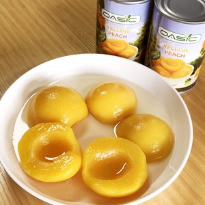 Nouvelles moitiés de pêches jaunes en conserve dans un sirop léger |   Boîte de conserve de 425 g / boîte A10, certifiée HACCP - Product Image 2