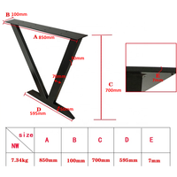 Fabricant de table à manger industrielle en acier et métal Base de support Pieds de table pliants en forme de X