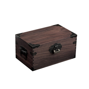 Caja de madera de nogal con cerradura, estilo retro chino, pequeña caja de almacenamiento para colección, hecha de madera de nogal. - Product Image 5