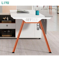 Bureau de direction en bois massif convertible en forme de L Liyu Modern