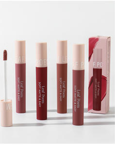 Poème de feuilles 6 couleurs velours mat facile à lèvres glaçure longue durée imperméable à l'eau anti-transpiration sans couleur rouge à lèvres liquide mat nu - Product Image 4