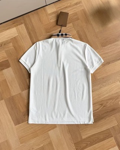 Polo de lujo estilo diseñador, a la moda, vintage, con solapa a cuadros, 100% algodón, estilo Burberry, para hombre - Product Image 5