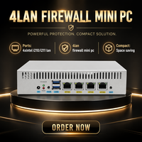 Router Firewall 4 Lan N100 J4125 J5025ES, Mini PC Intel I210 Gigabit Sin Ventilador, WiFi LTE 4G, Compatible con Pfsense, OPNsense, Mikrotik OS
