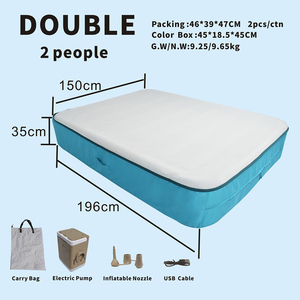 Materasso ad aria matrimoniale moderno a media rigidità con rivestimento in rete traspirante in PVC e pompa integrata, portatile per appartamento e uso domestico - Product Image 6