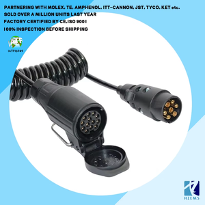 7-poliger gerader Anhänger kabelbaum mit automatischem 7-poligem Stecker und gerader, leichter PTFE-Isolierung - Product Image 4