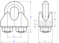 Vente directe du fabricant, collier de serrage pour câble en acier carbone robuste, plaqué zinc, métrique et en pouces, collier de serrage pour câble métallique