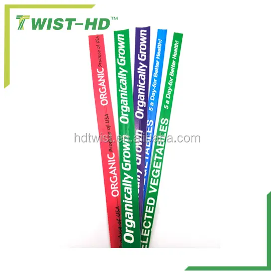 2023 New Design PET Vegetables Cable Twist Wire Tie Waterproof paper Customized printed For Vegetable
