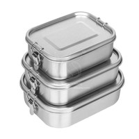 Boîte à lunch réutilisable en acier inoxydable 800 ml, boîte bento anti-fuite avec séparateur flexible pour enfants et adultes, portable
