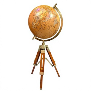 Globo Terráqueo Iluminado Negro Vintage con Base de Trípode de Latón Industrial, Giratorio, Decorativo para Escritorio, Marco Enterprises Back - Product Image 1