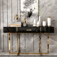 Table console de luxe moderne avec miroir, prix d'usine