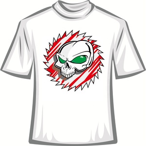 Verde ojos del cráneo con <span class=keywords><strong>el</strong></span> maldito Circile de transferencia de calor de diseños - Product Image 6